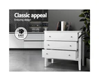 Artiss 3 Chest of Drawers  - BRITTANY White