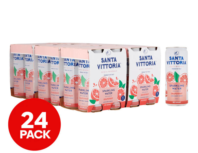 6 x 4pk Santa Vittoria Sparkling Water Grapefruit 330mL