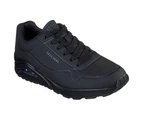 Mens Skechers Uno - Stand On Air Black/Black Sneaker Shoes