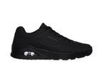 Mens Skechers Uno - Stand On Air Black/Black Sneaker Shoes