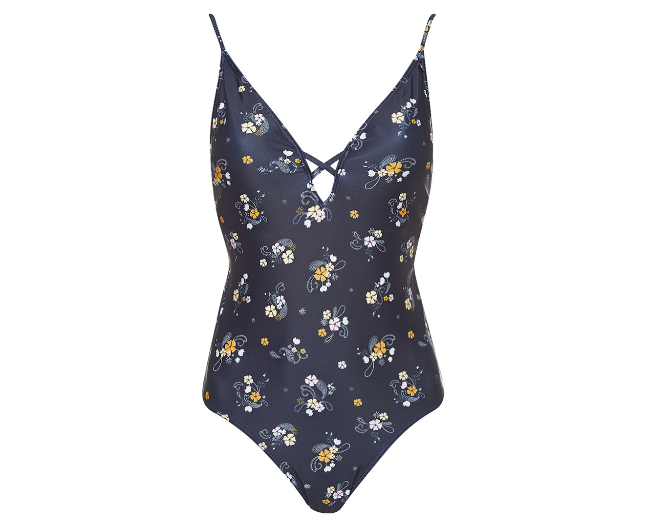 All About Eve Women's Bloom One Piece Swimsuit - Navy Bloom Print ...