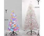 Christmas 150CM Fibre Optic White Tree With Colorful Flashing LED Light