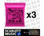 3 x Ernie Ball Super Slinky 9-42 Electric Guitar Strings *SET OF 3 PACKS*