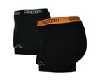 10 x Kappa Trunks Mens Black Boxers Underwear Trunk Boxer Shorts S M L Xl Xxl Cotton/Elastane - Black/Orange