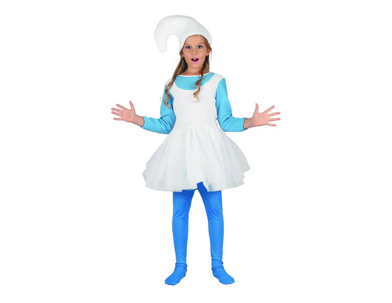 Woodland Blue Elf Girls Storybook Fancy Dress Costume Girls