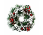 Friter Christmas Wreath Window Xmas Tree Door Hanging Ornament Garland Party Home Decor - D