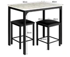 Giantex 3-Piece Kitchen Dining Table Set with 2 Stools for Limited Space w/ Solid Metal Frame White