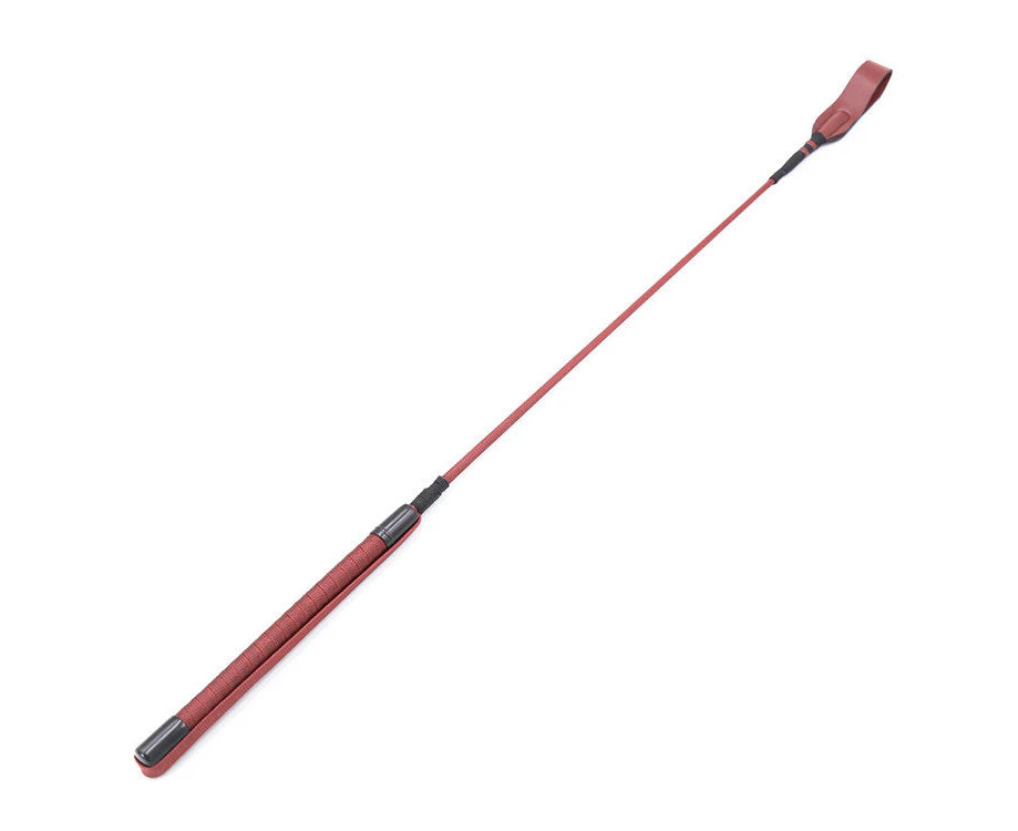 BDSM 66cm Faux Leather Bondage Riding Whip - Red