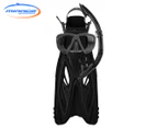 Mirage Adult Small/Medium Rayzor Gold Mask, Snorkel & Fin Set - Black