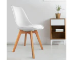 Set of 2 Padded Dining Chair - White