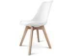 Set of 2 Padded Dining Chair - White