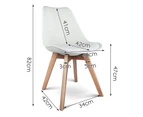 Set of 2 Padded Dining Chair - White