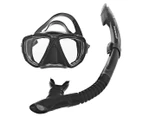 Mirage Adult Large/Extra Large Rayzor Gold Mask, Snorkel & Fin Set - Black