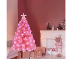 Christmas Fibre Optic Tree Pink 90CM Flashing LED Light 8 Modes