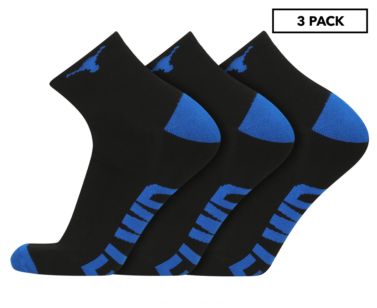 Elwood Workwear Unisex Workwear Ankle Socks 3-Pack - Black/Blue