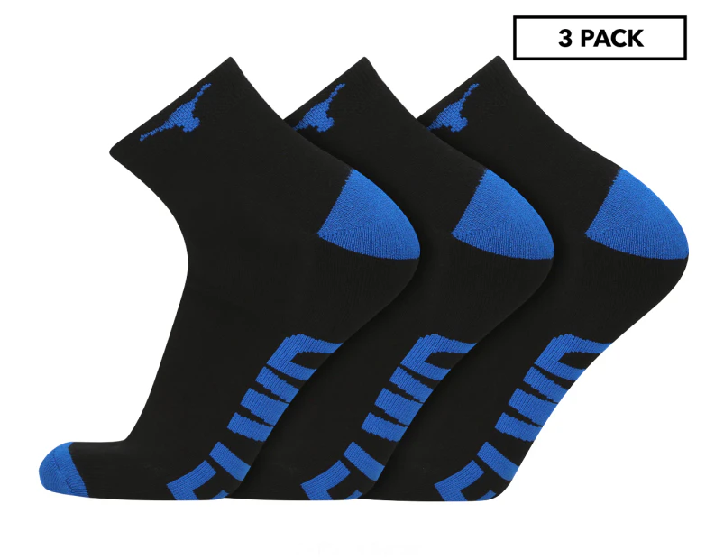 Elwood Workwear Unisex Workwear Ankle Socks 3-Pack - Black/Blue