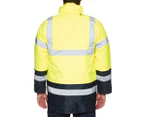 Dickies Men's Two Tone High Visibility Parka - Yellow/Navy