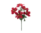 4x Bunches Christmas Poinsettia 5 heads - Velvet Red