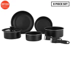Ortega Kitchen 8-Piece Stackable Non-Stick Cookware Set w/ Detachable Handles