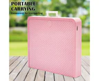 Paw Mat Pet Grooming Salon Table Foldable Carry Height Adjustable Anti Slip 97cm - Pink