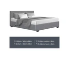 Artiss Gas Lift Bed Frame Storage Base Grey Fabric Nino Collection