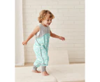 Love To Dream Organic 0.2 Tog Sleep Suit - Turquoise Clouds