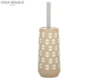 Casa Regalo Acorn Ceramic Toilet Brush & Holder - Natural/Silver