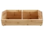 Boxsweden 34.5x30.5cm Bamboo 2-Section Stackable Storage Cube 3