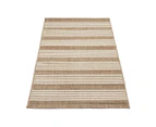 Beige Stripes Outdoor Rug Large Polypropylene Rug Designer Patio Rug