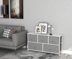 West Avenue 5-Drawer Chest - White/Charcoal