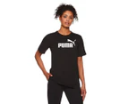 Puma Women's Essentials Logo Boyfriend Tee / T-Shirt / Tshirt - Puma Black
