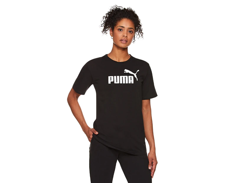 Puma Women's Essentials Logo Boyfriend Tee / T-Shirt / Tshirt - Puma Black