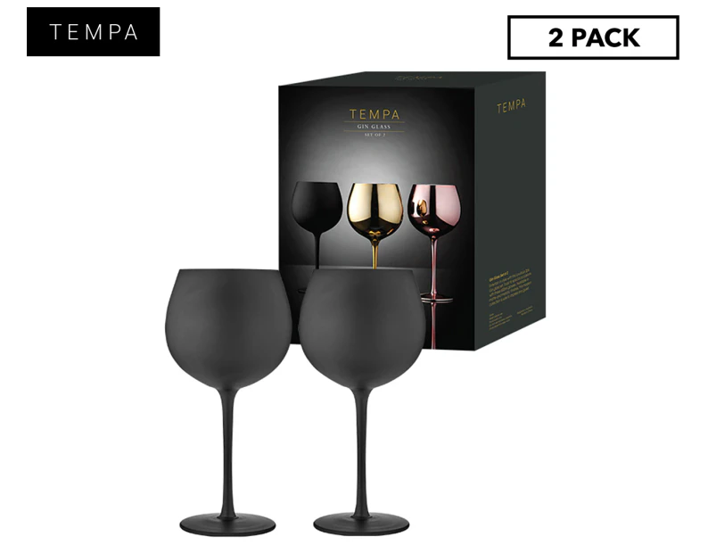 Set of 2 Tempa 600mL Aurora Gin Glasses - Matte Black