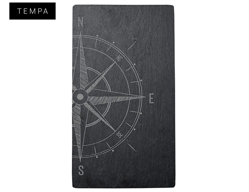 Tempa 36x20cm Atticus Compass Slate Serving Board - Black/Grey