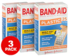 3 x 25pk Band-Aid Brand Plastic Adhesive Bandages