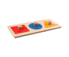 Montessori Multiple Geometric Shape Knob Puzzle Wooden Toddler 3PCS Learning Toy