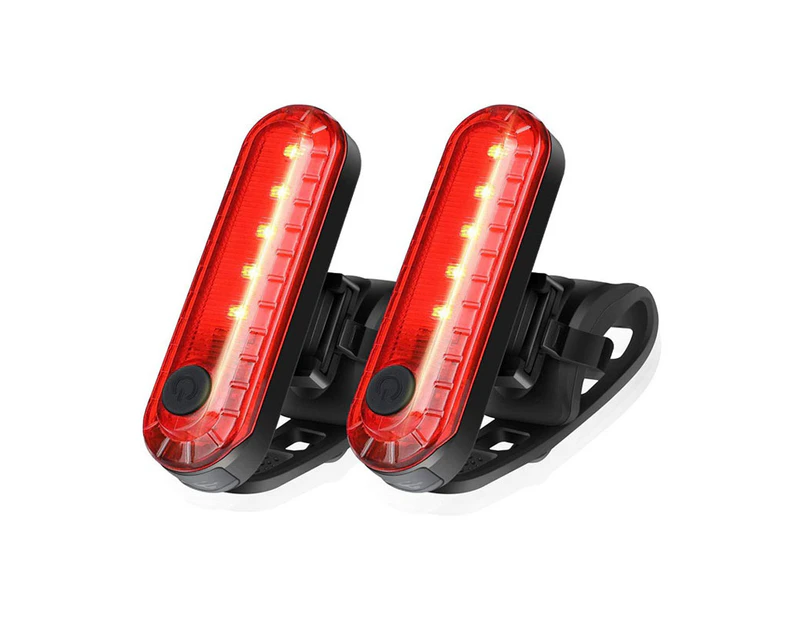 Winmax USB Rechargeable LED Bike Tail Light 2 Pack 4 Light Mode Options-Red