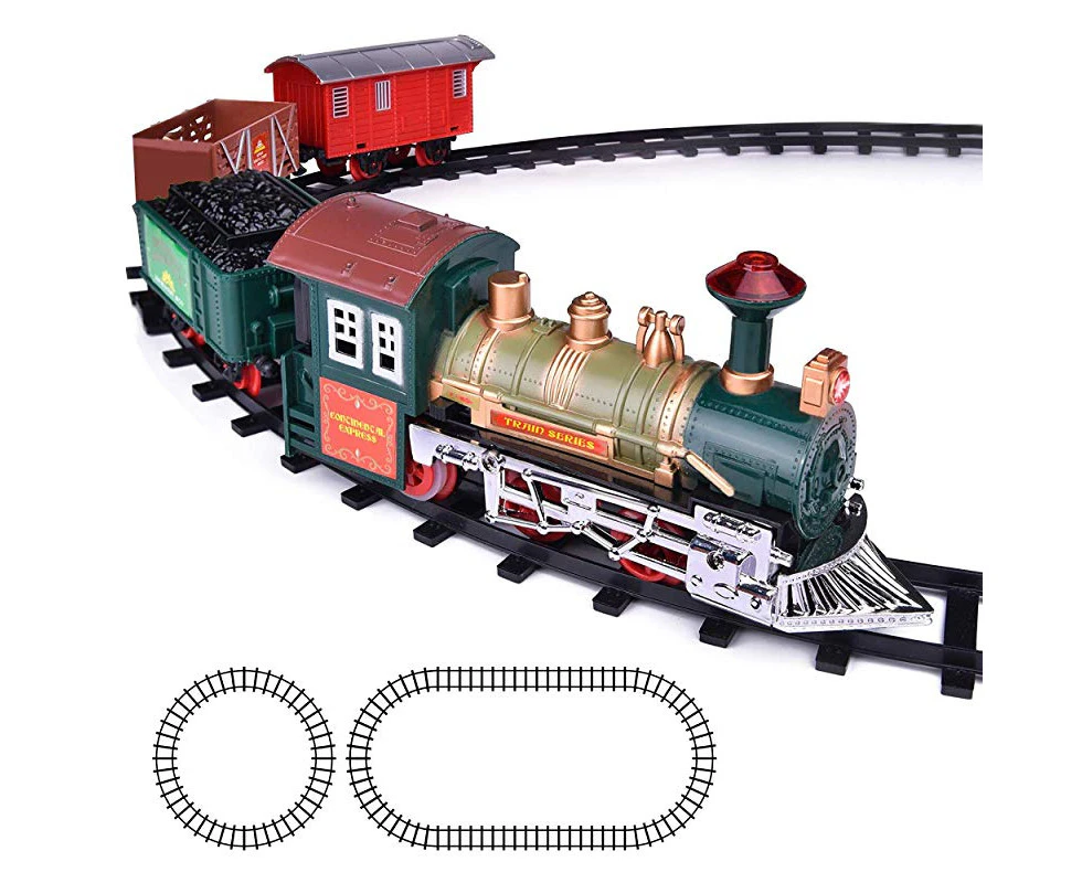 ArtCreativity Deluxe Train Set for Kids - Battery-Operated Toy with 4 Cars and Tracks - Durable Plastic - Cute Christmas Holiday Train for Under The Tree,