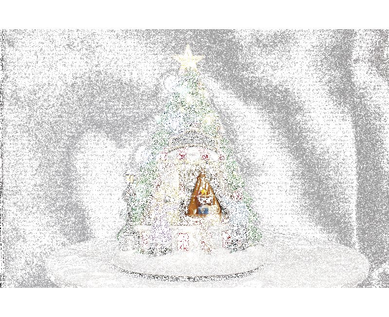 Christmas Village Animated Santa's Shop Rotating Shelf Musical LED Light Tree