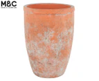 Maine & Crawford 30cm Sersi Antiqued Face Concrete Vase - Terracotta