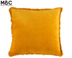 Maine & Crawford 50x50cm Maci Velvet Ruffle Edge Cushion - Mustard