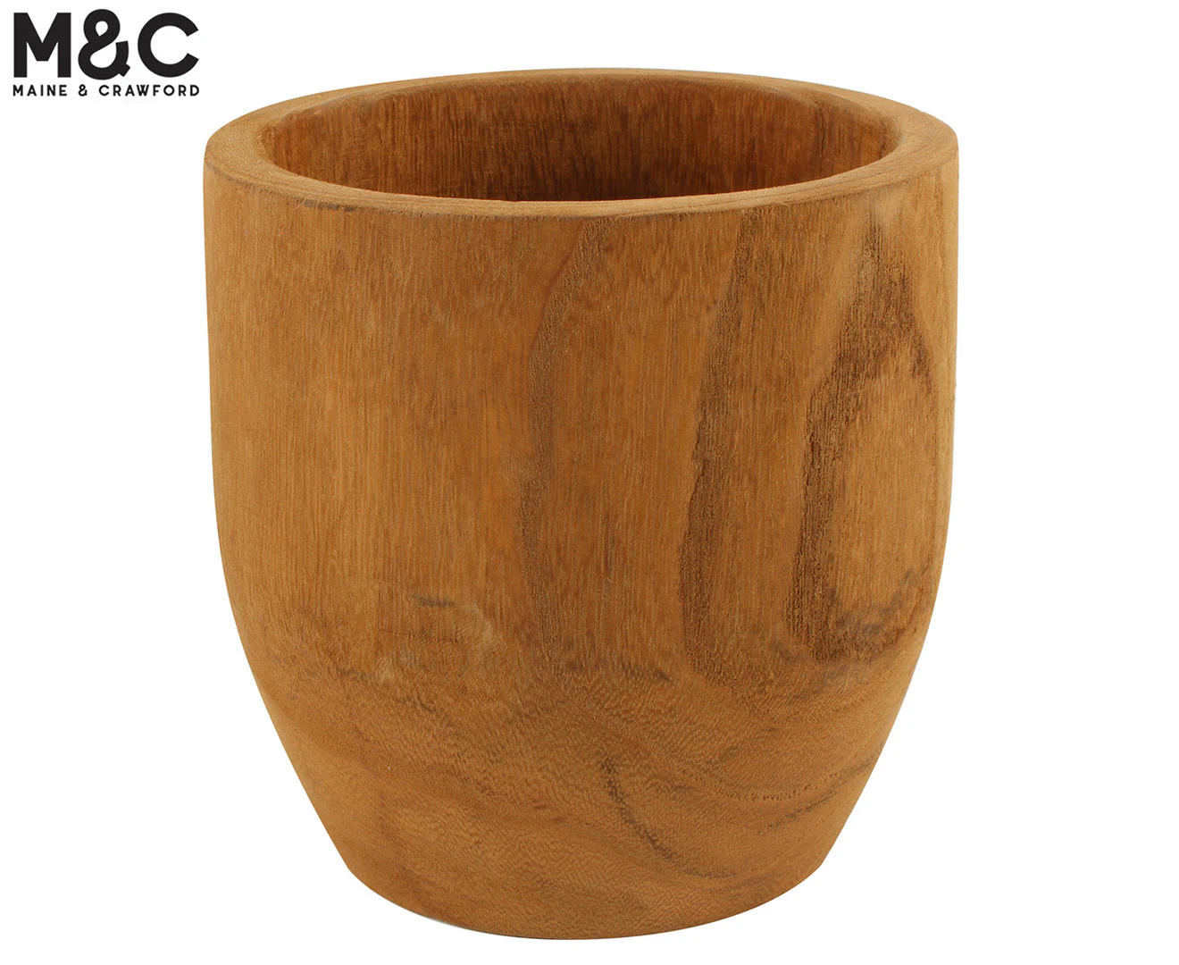 Maine & Crawford 20cm Kali Wooden Pot - Natural