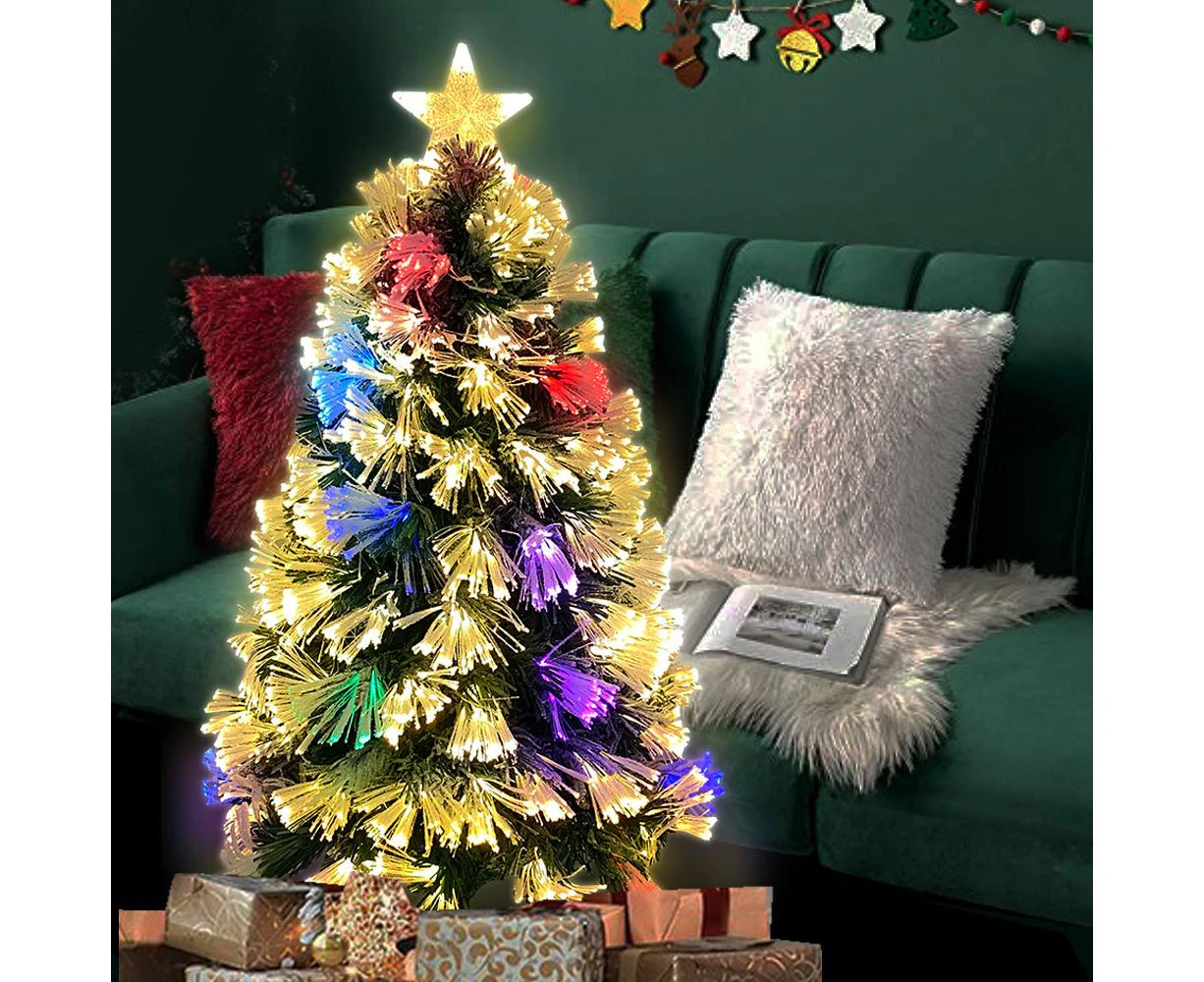 Christmas Tree Snowy Fibre Optic 90CM Ultra-bright Multicolor LED Lights