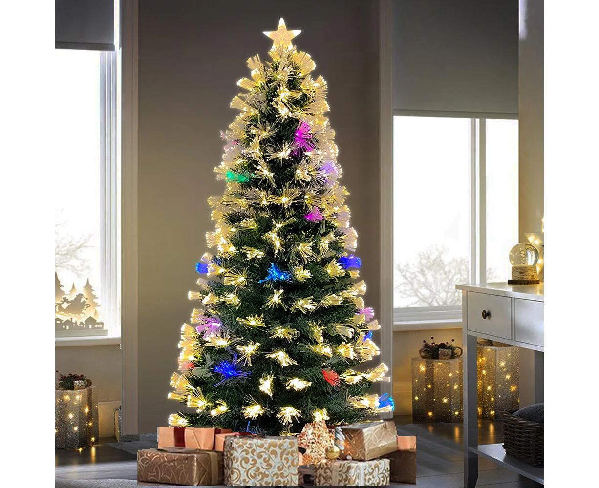 Christmas Tree Snowy Fibre Optic 150CM Ultra-bright Multicolor LED Lights