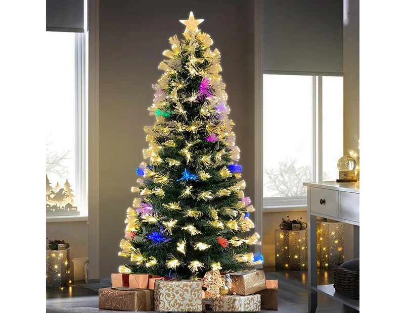 Christmas Tree Snowy Fibre Optic 150CM Ultra-bright Multicolor LED Lights