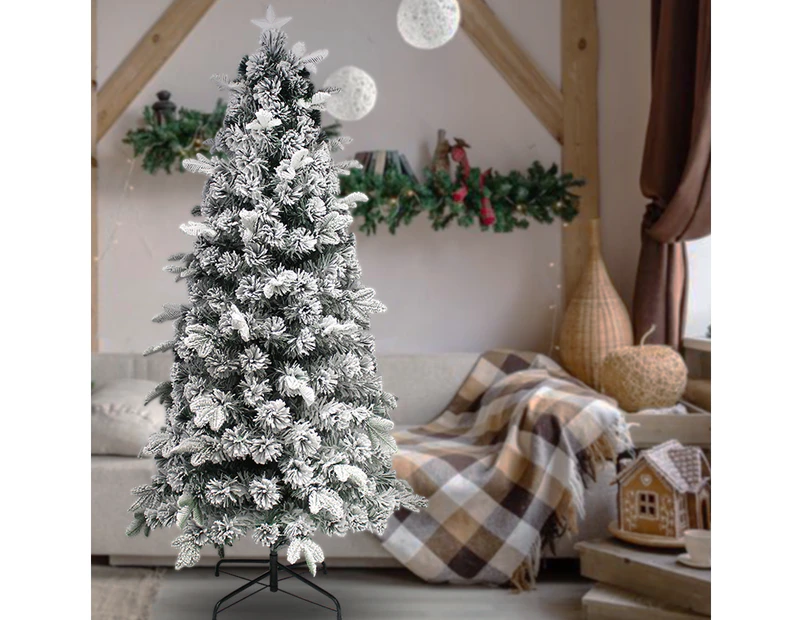 Christmas Snow Flocked Artificial Pine Tree 180 CM Ultra Bright