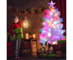 Christmas 90CM Fibre Optic White Tree With Colorful Flashing LED Light