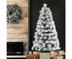 Christmas Tree Snowy Fibre Optic 150CM Ultra-bright Multicolor LED Lights