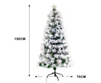 Christmas Tree Snowy Fibre Optic 150CM Ultra-bright Multicolor LED Lights