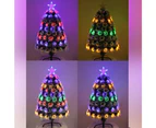 Christmas Tree 90CM Fibre Optic Green Snowy White Tipped Multicolour 8-Modes LED Lights